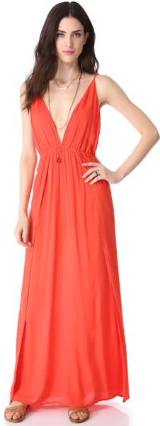 Indah River Maxi Dress in Red (papaya)