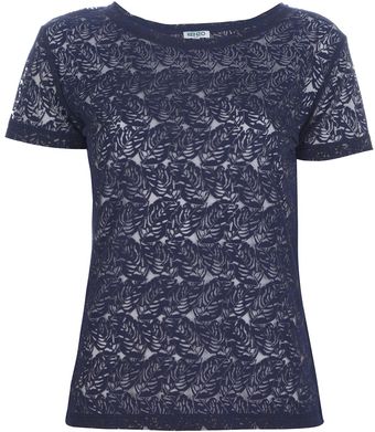 Kenzo Sheer Leaf Tshirt - Lyst