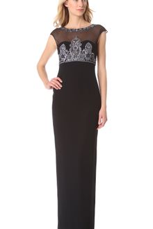 Notte By Marchesa Illusion Neckline Gown - Lyst