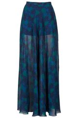 Topshop Lace Print Ankle Grazer Skirt