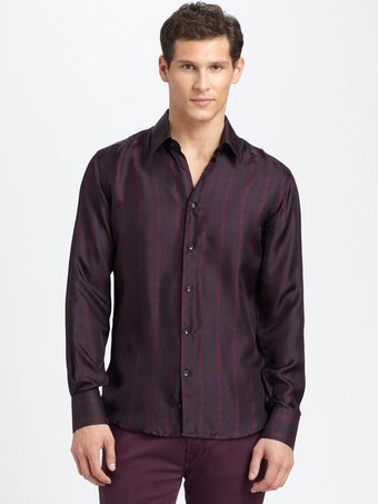 Versace Printed Silk Sport Shirt - Lyst