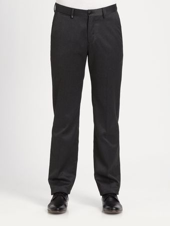 Versace Leather Detail Dress Pants - Lyst