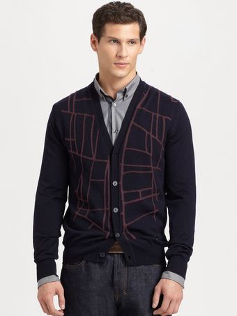 Versace Wool Cardigan - Lyst
