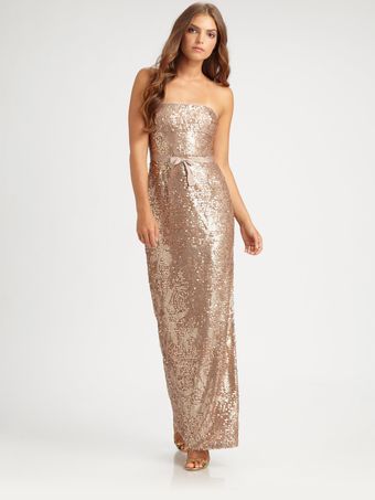 BCBGMAXAZRIA Sequined Gown - Lyst
