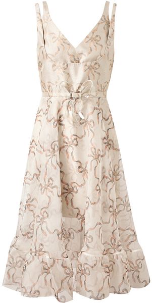 Christopher Kane Bow Patterned Silk Dress - Lyst