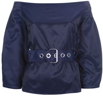 Kenzo Belted Boat Neck Top - Lyst
