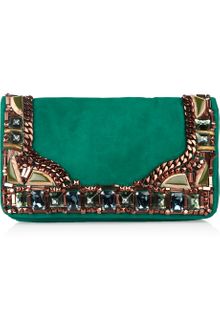 Matthew Williamson Embellished Suede Clutch - Lyst