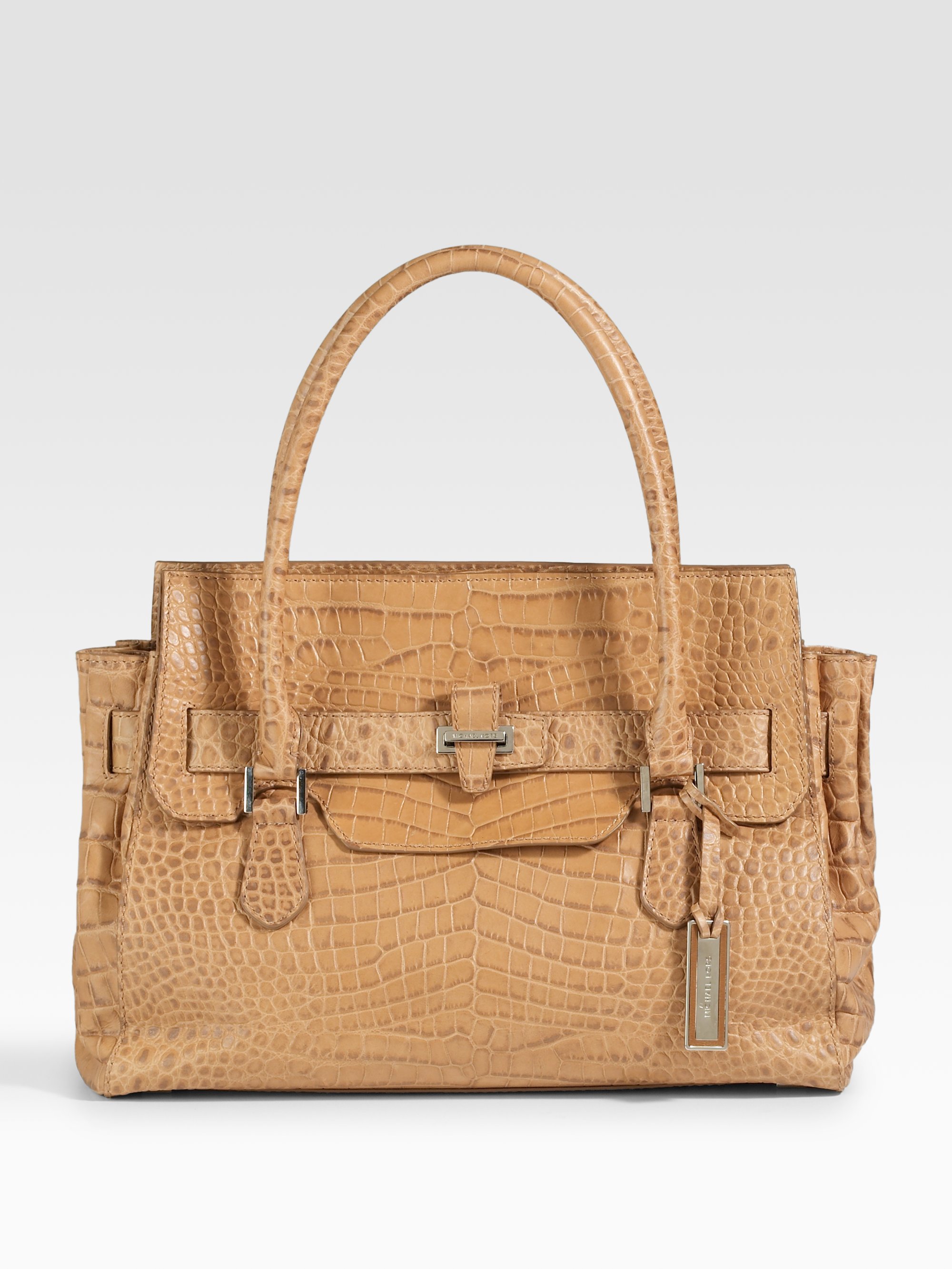 Michael Kors Gia Large Leather Top Handle Bag in Brown (peanut) Lyst