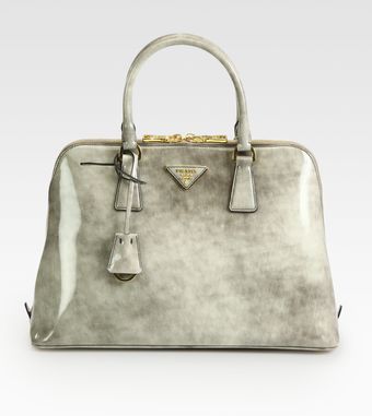 Prada Spazzolato Brushed Leather Double Handle Satchel - Lyst