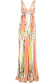 Roberto Cavalli Pleated Sleeveless Maxi Dress - Lyst