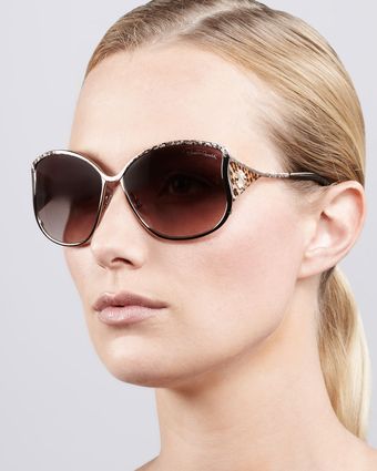 Roberto Cavalli Animal Temple Butterfly Sunglasses Bronze - Lyst