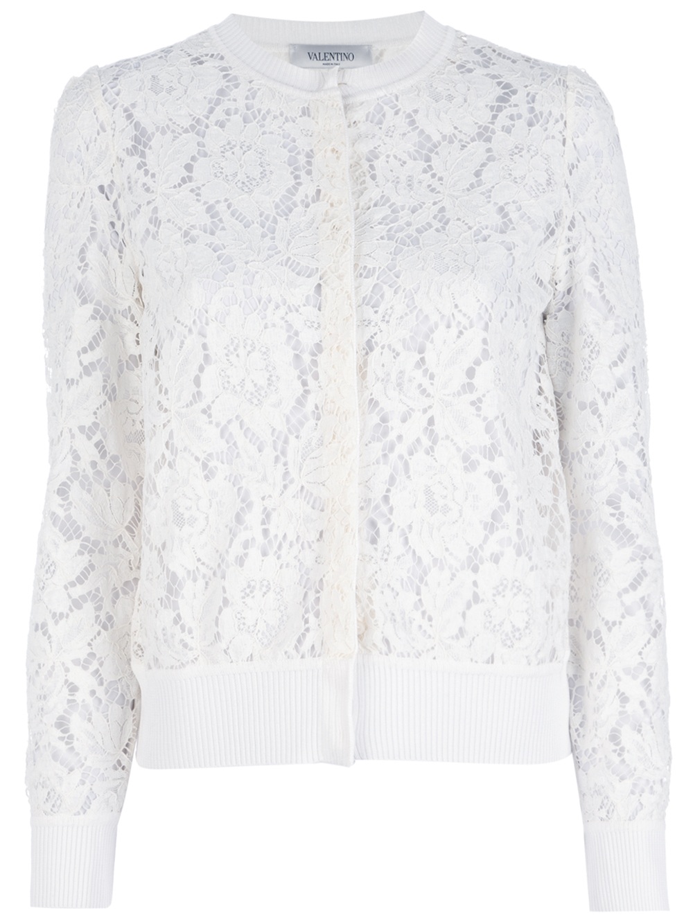 Valentino Lace Cardigan in White | Lyst