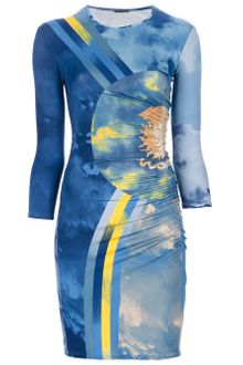 Versace Draped Tie-dye Dress - Lyst