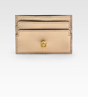 Alexander McQueen Metallic Leather Card Case - Lyst