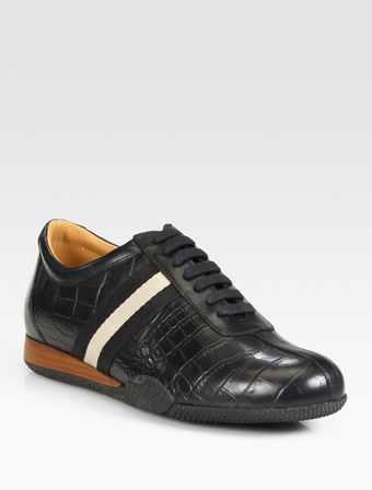 Bally Print Leather Laceup Sneakers - Lyst