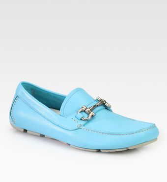 Ferragamo Parigi Leather Drivers - Lyst