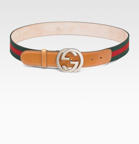 Gucci Interlocking G Buckle Belt in Red (tobacco) | Lyst
