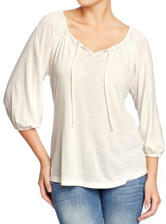 Old Navy 34sleeve Jerseytie Top - Lyst