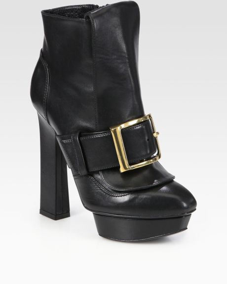leather buckle ankle boots