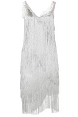 Nina Ricci Lace and Fringe Tiered Dress
