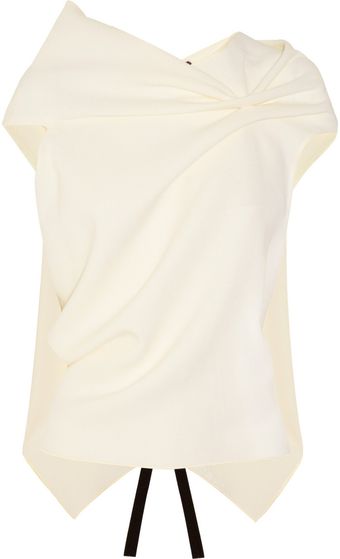 Roland Mouret Eugene Folded Woolcrepe Top - Lyst