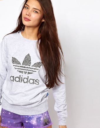 Adidas Sweatshirt with Bone Print Logo - Lyst
