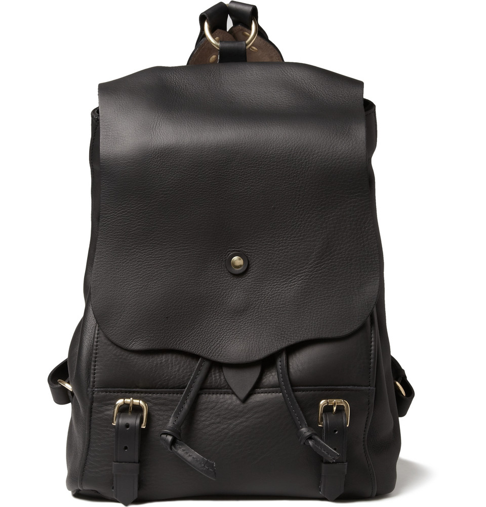 Bill Amberg Hunter Leather Backpack in Black for Men | Lyst