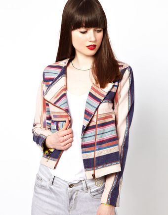 Eleven Paris Aztec Stripe Biker Jacket - Lyst