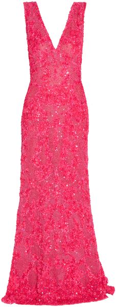 Elie Saab Sequin Embroidered Gown - Lyst
