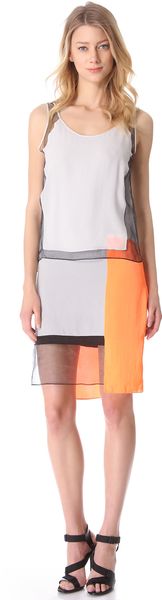 Helmut Lang Chroma Drape Colorblock Dress - Lyst
