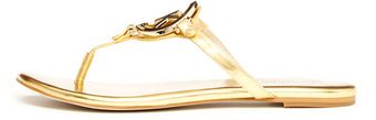 Michael Kors Melodie Metallic Logo Thong - Lyst