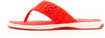 Michael Kors Lyssa Monogram Neoprene Flipflop - Lyst
