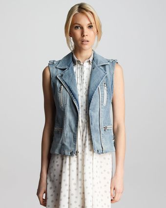 Rebecca Taylor Denim Zipper Vest - Lyst
