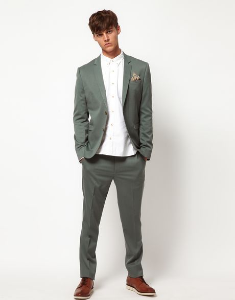 Asos Skinny Fit Suit Jacket in Wool Blend in Green for Men (seagreen ...