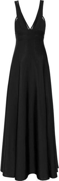 DKNY Stretch Jersey and Stretch Mesh Maxi Dress - Lyst