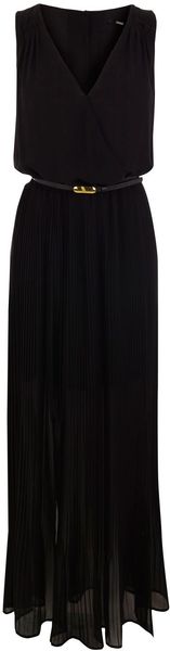 Oasis Maxi Pleat V Neck Dress - Lyst