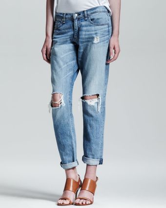 Rag & Bone Boyfriend Moss Ripped Knee Jeans - Lyst