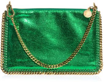 Stella McCartney Falabella Cracked Metallic Clutch - Lyst