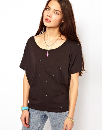 Adidas Logo Studded T-Shirt - Lyst