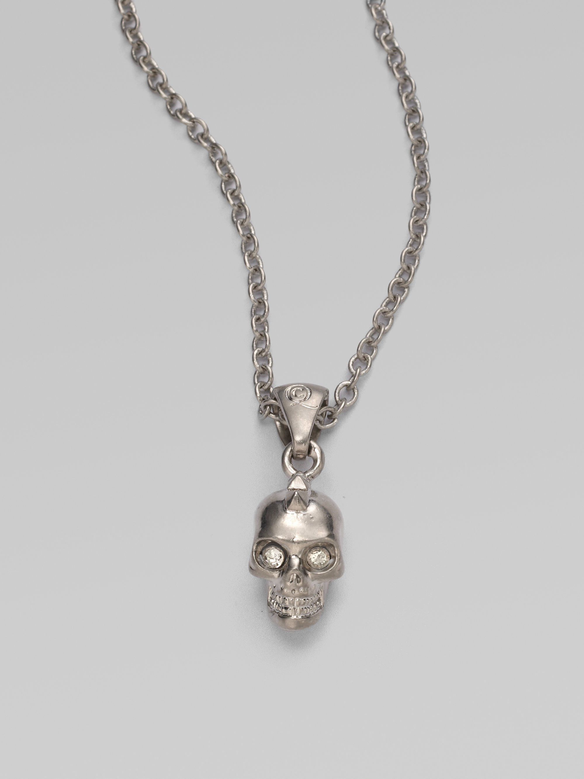 Alexander Mcqueen Skull Punk Pendant Necklace in Silver | Lyst