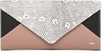 Chloé Patchwork Flap Wallet in Black White - Lyst