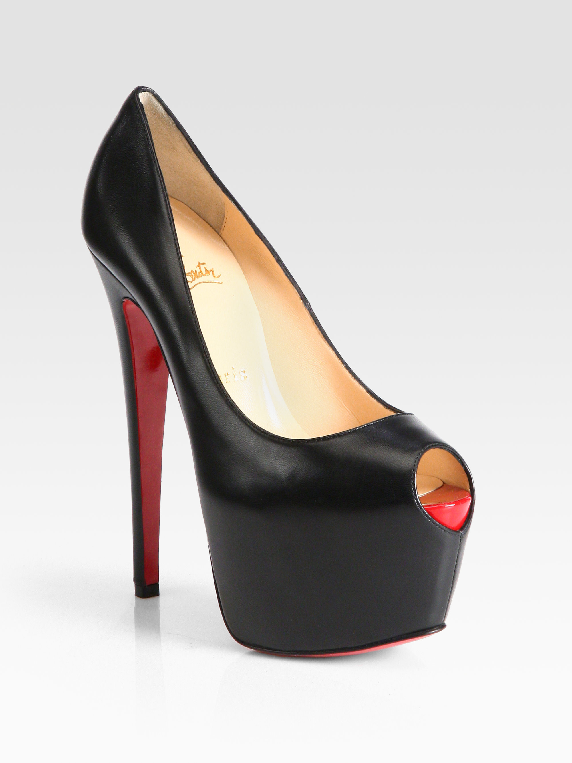 Christian Louboutin Highness Leather Platform Pumps in Black | Lyst