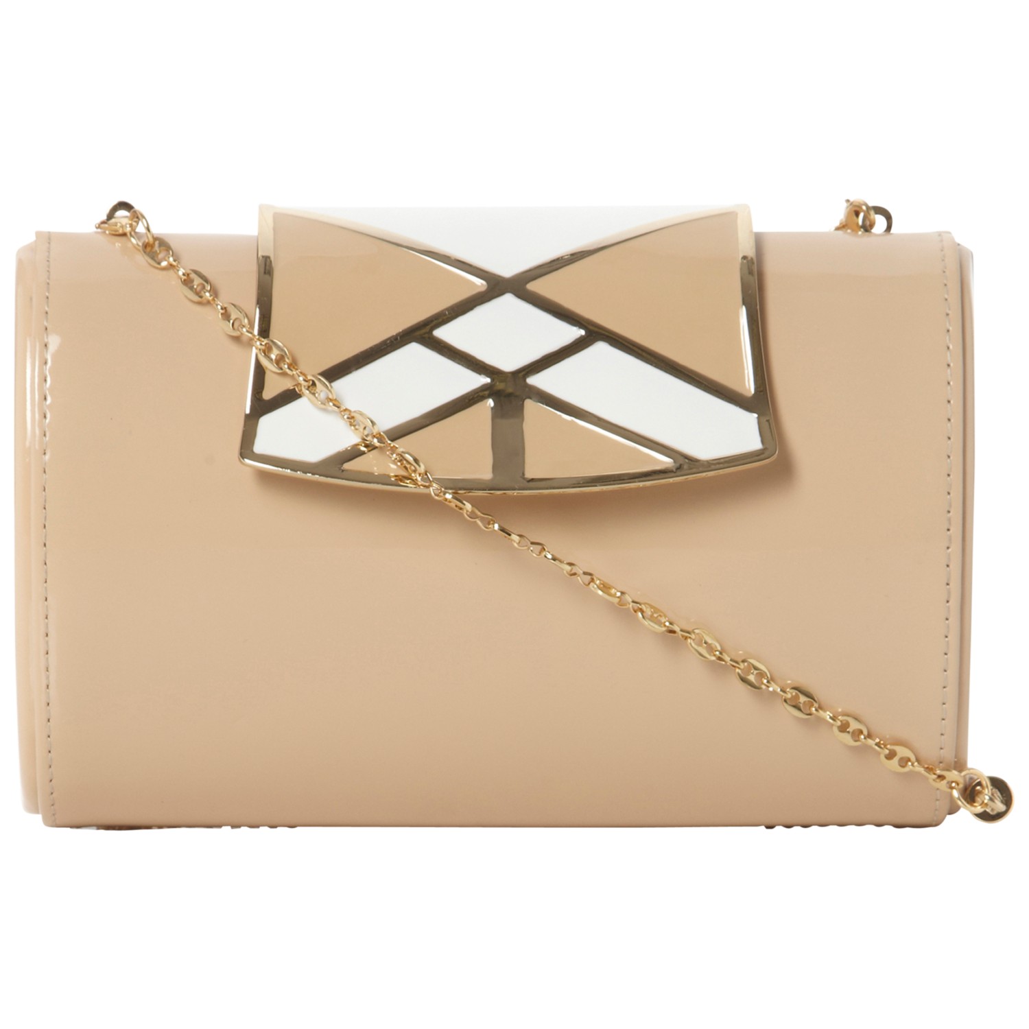 dune nude clutch bag