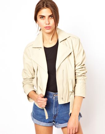 Edun Leather Jacket with Buckle - Lyst
