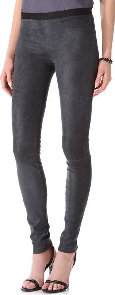 Helmut Lang Patina Stretch Leather Leggings - Lyst