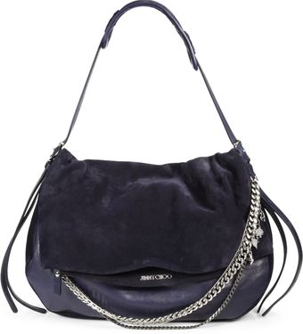 Jimmy Choo Suede Leather Large Biker Bag - Lyst