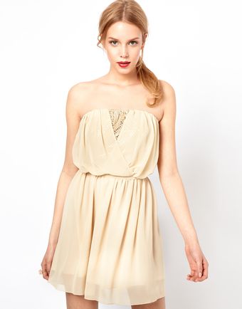 Love Bandeau Sparkle Dress with Belted Waist - Lyst