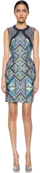 Matthew Williamson Raj Linen Shift Dress in Blue - Lyst