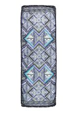 Matthew Williamson Raj Patchwork Pom Pom Scarf in Blue