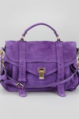Proenza Schouler Suede Medium Satchel Bag Purple